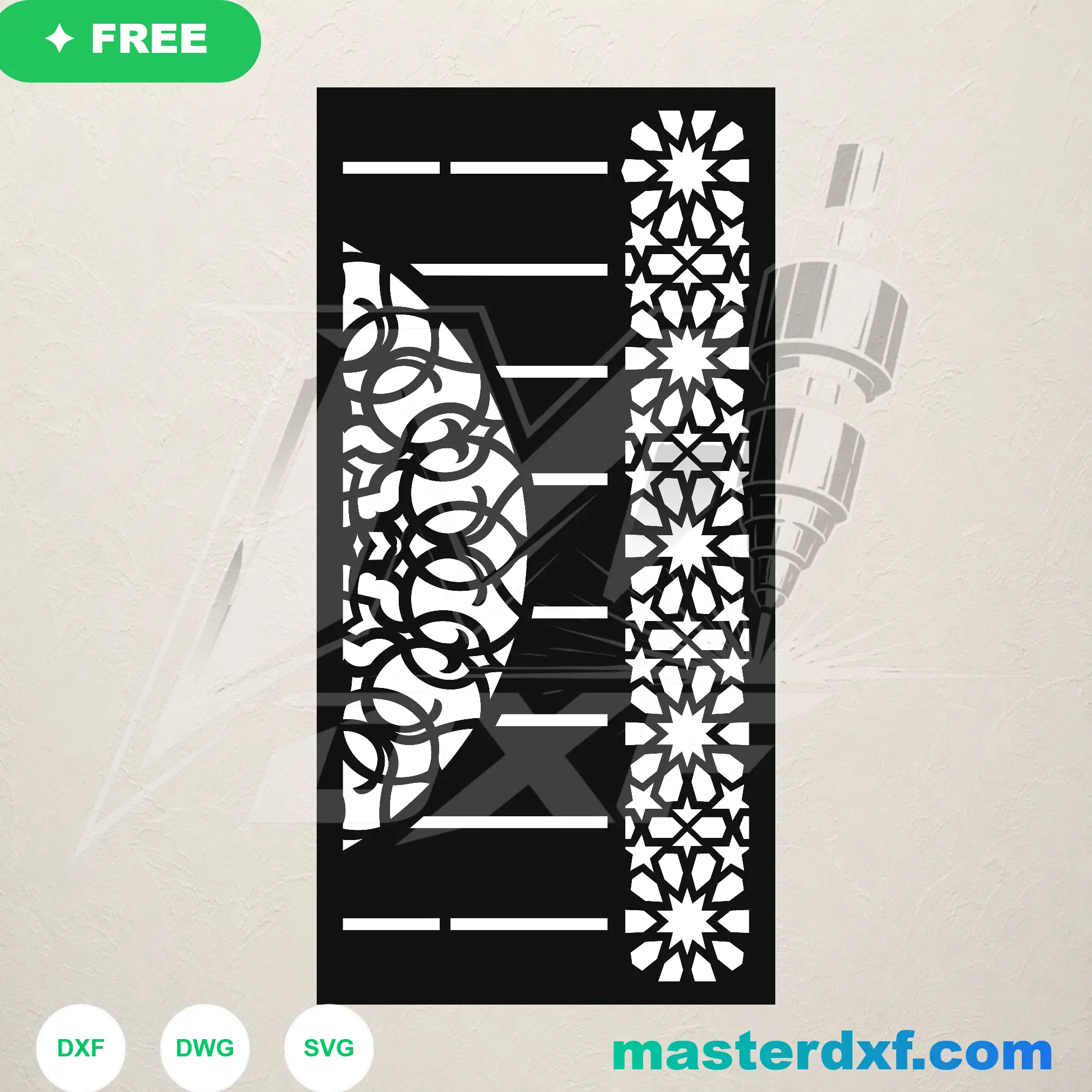 Minimalist Concentric Diamond Matrix Partition DXF File